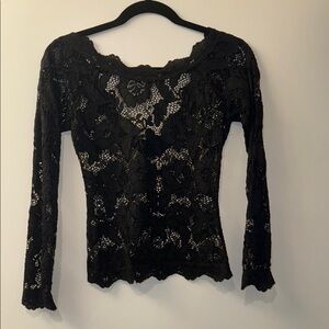 Free People Black Lace Women's Top